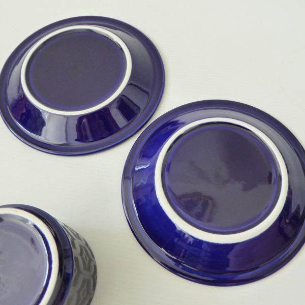 Hornsea Heirloom Midnight Blue 2 cups & saucers, 1970s retro vintage pottery - Image 12