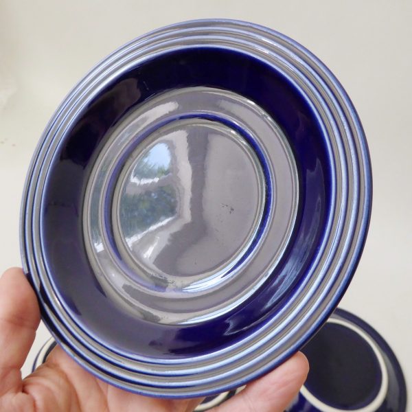 Hornsea Heirloom Midnight Blue 2 cups & saucers, 1970s retro vintage pottery - Image 14