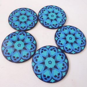 Ian Logan JRM Design vintage coasters, drink mats 1960s vintage round tin Salome
