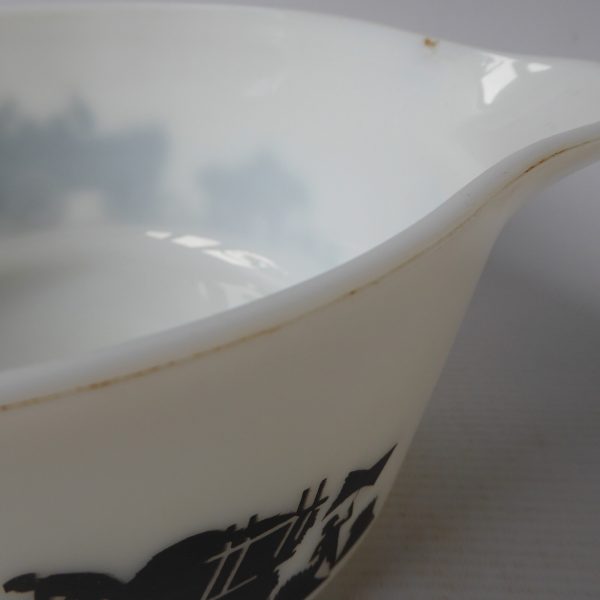 JAJ Pyrex Harvest Silhouette haymaker round glass casserole dish 554, 1967 bowl - Image 13