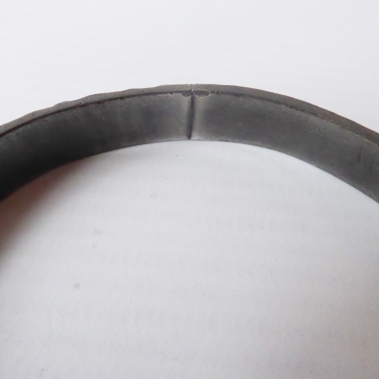 Jorgen Jensen #217 Danish vintage pewter brutalist round bangle bracelet, 1960s - Image 11