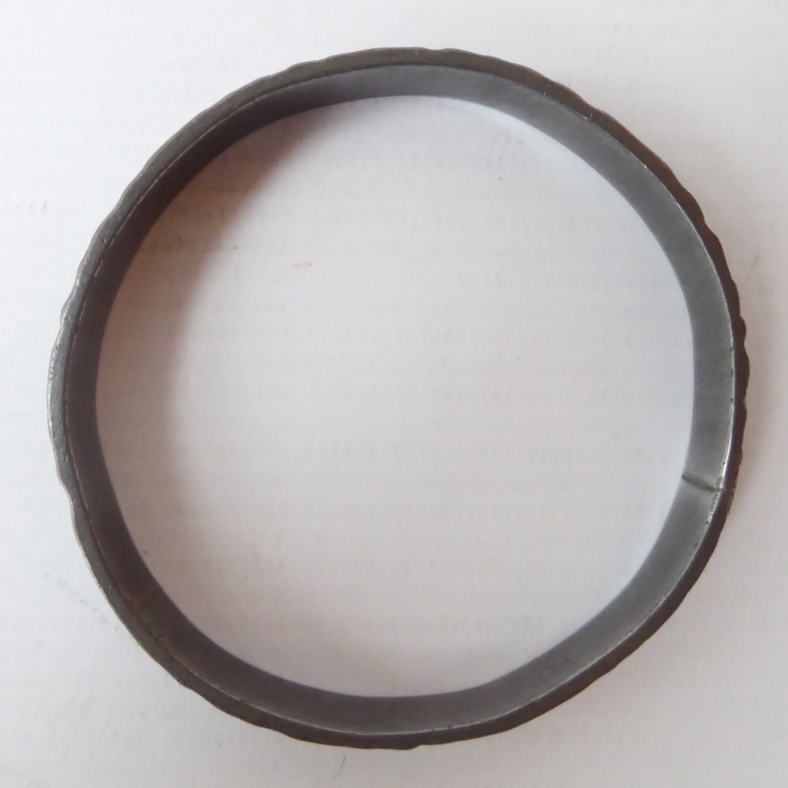 Jorgen Jensen #217 Danish vintage pewter brutalist round bangle bracelet, 1960s - Image 9