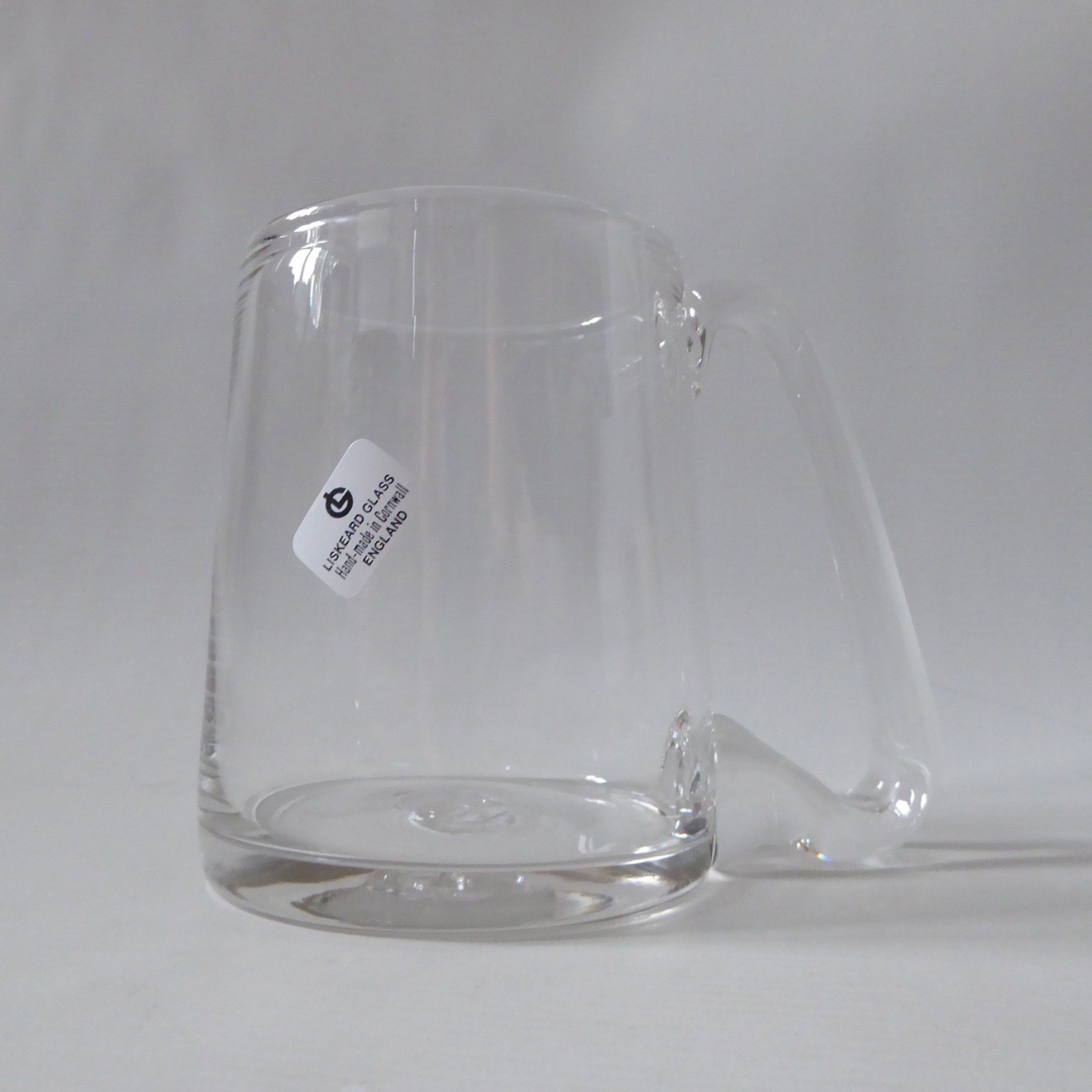 Liskeard Glass handmade ale beer tankard pint glass, vintage clear drinking mug - Image 4
