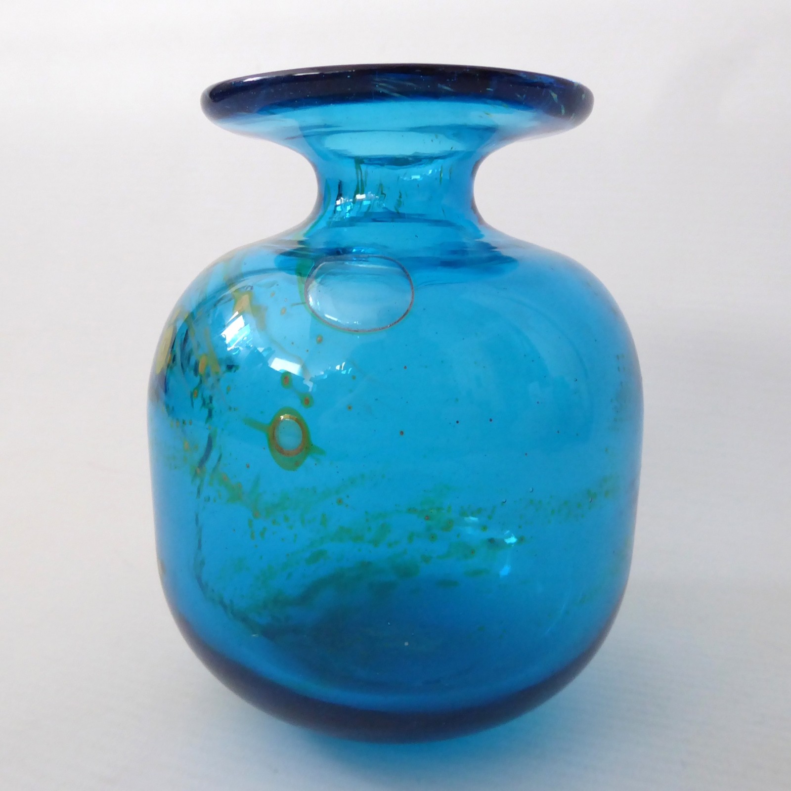 Mdina vintage art glass vase, globe round Sea & Sand. Michael Harris design 70s - Image 2