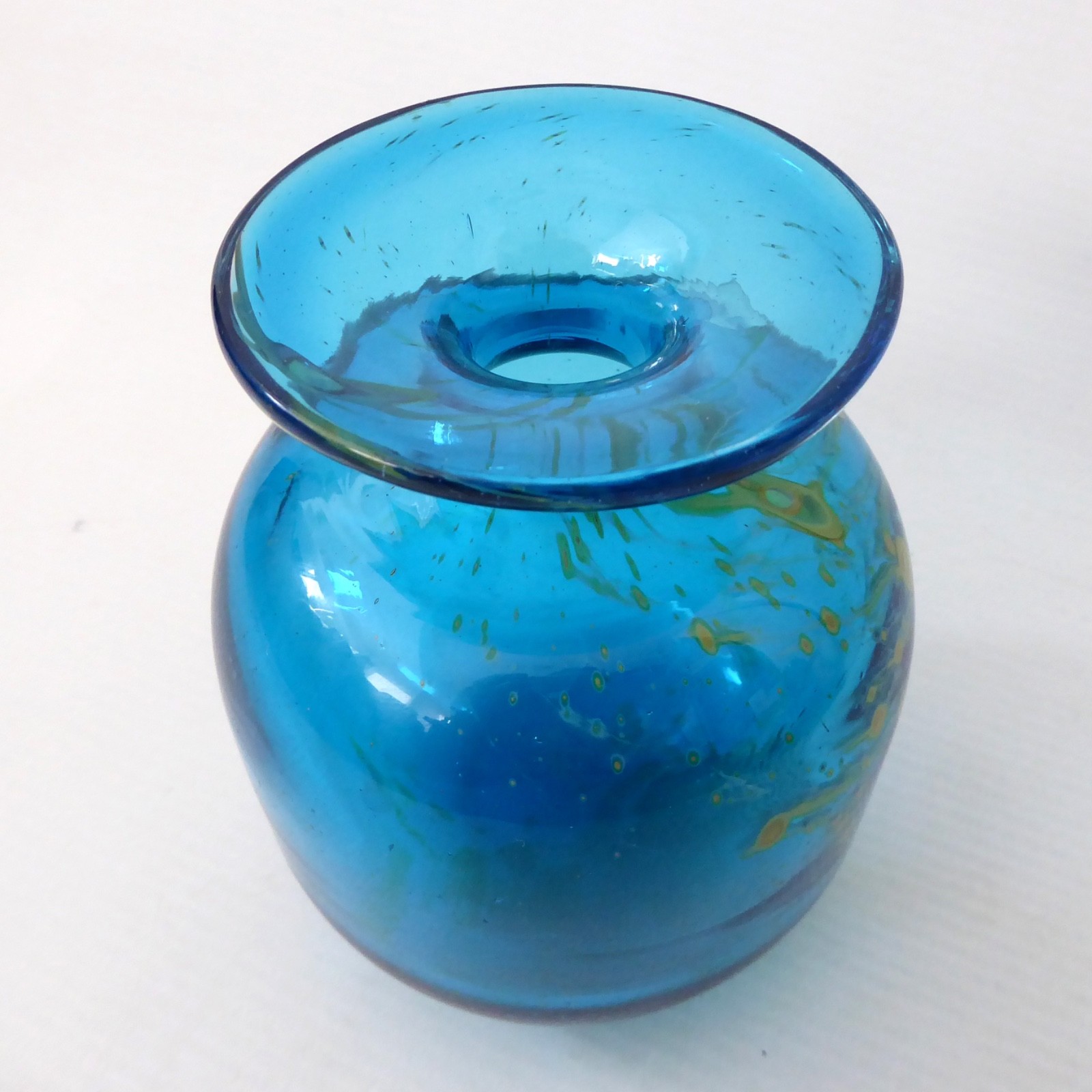 Mdina vintage art glass vase, globe round Sea & Sand. Michael Harris design 70s - Image 6