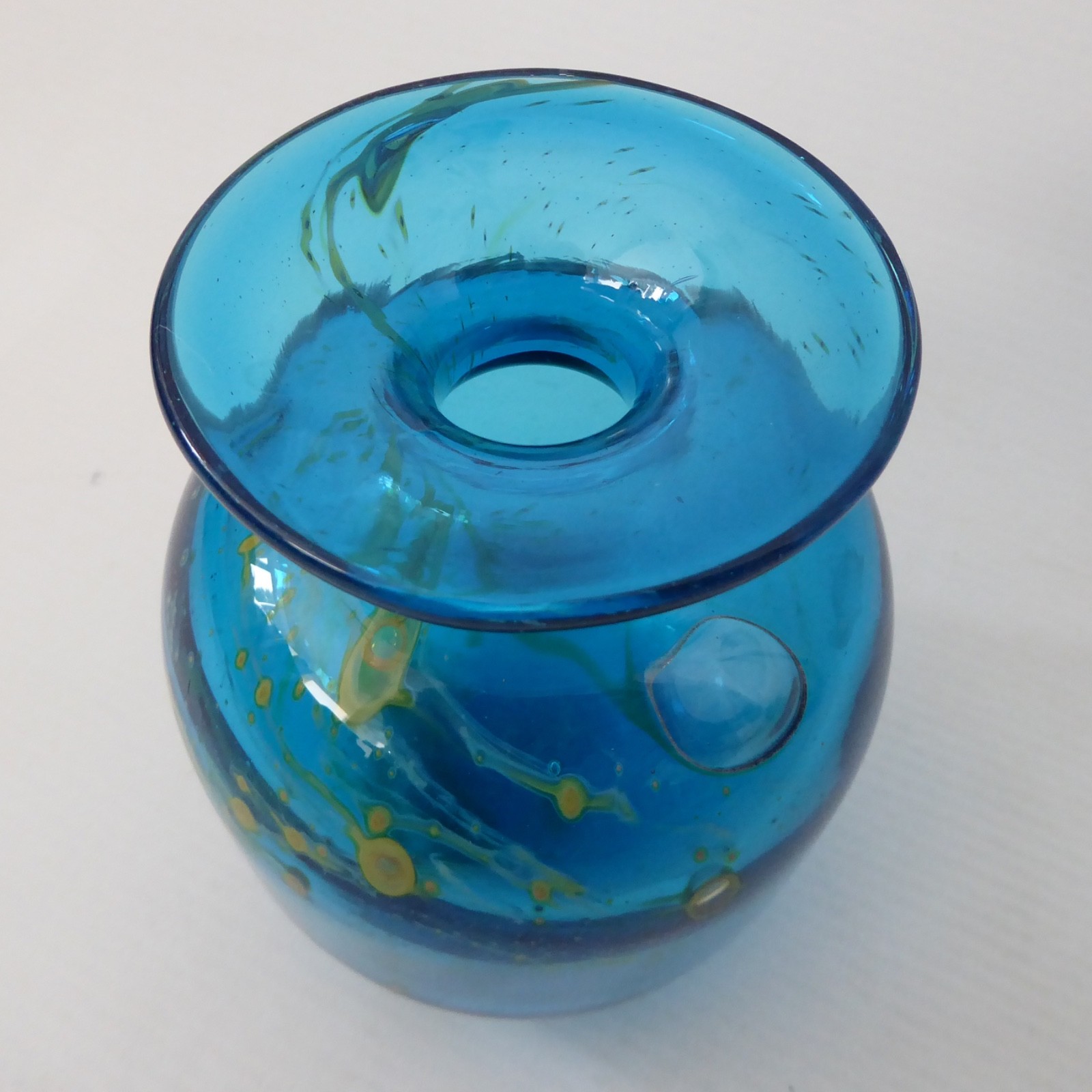 Mdina vintage art glass vase, globe round Sea & Sand. Michael Harris design 70s - Image 8