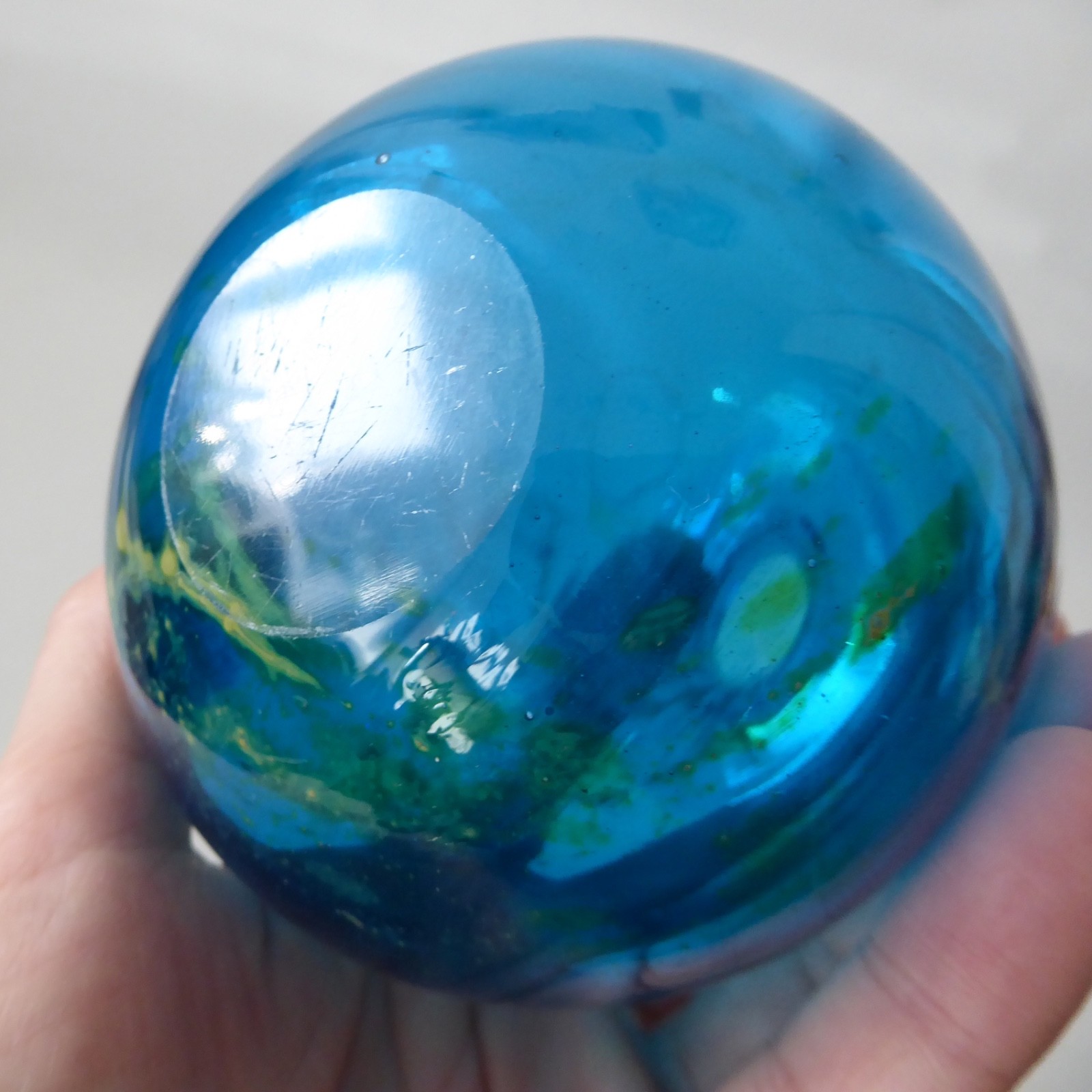 Mdina vintage art glass vase, globe round Sea & Sand. Michael Harris design 70s - Image 9