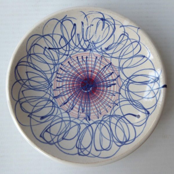 Mid century 1960s Rye Pottery small vintage pottery ceramic pin dish, scribble - Image 3