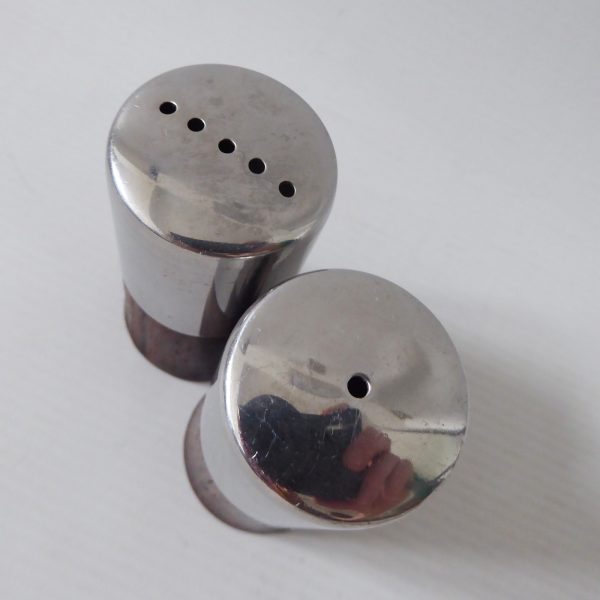 Mid century stainless steel & rosewood Danish style salt pepper pots shakers - Image 6