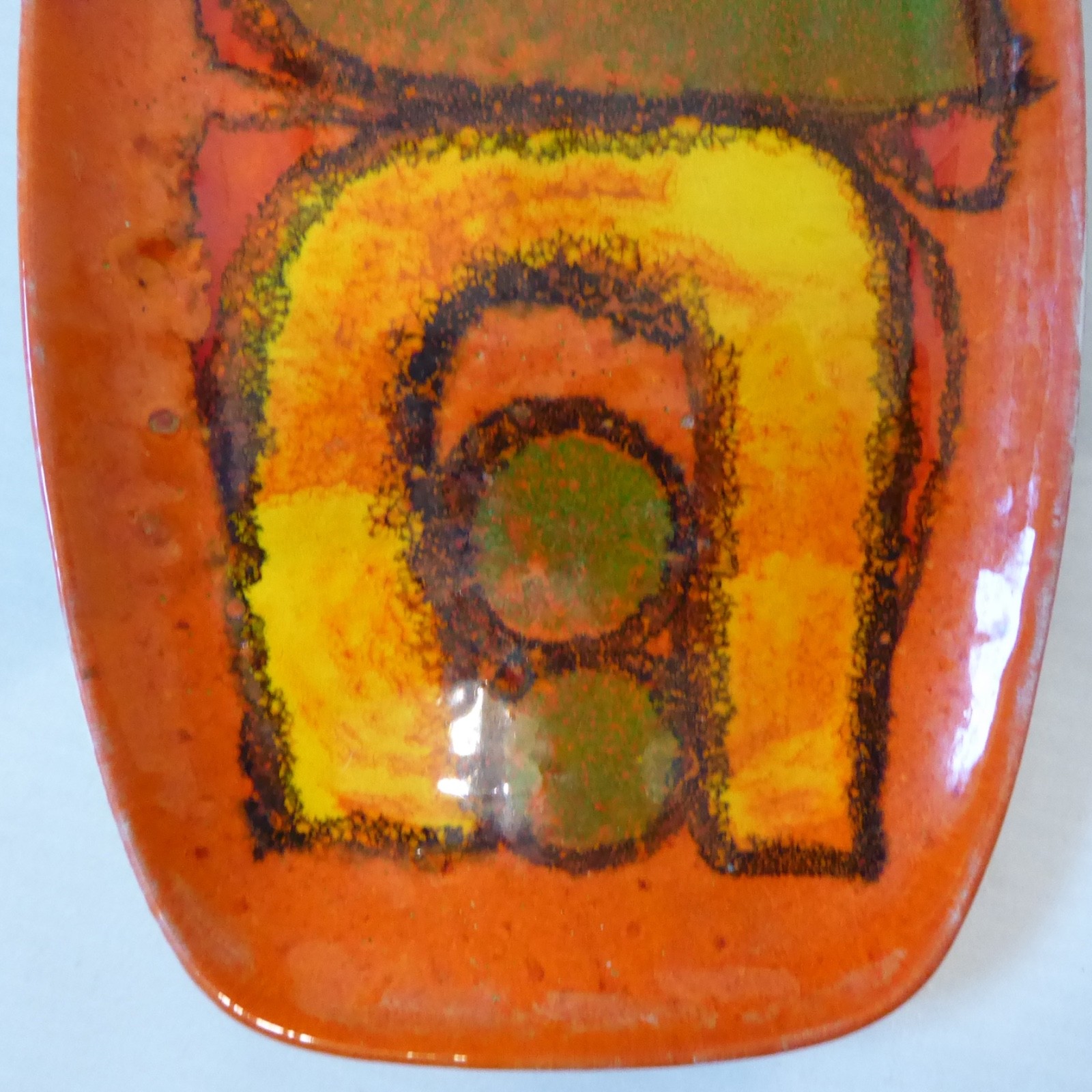 Poole Pottery Delphis oval orange plate, 361. Retro ceramic Mary Albon 1970-1972 - Image 5