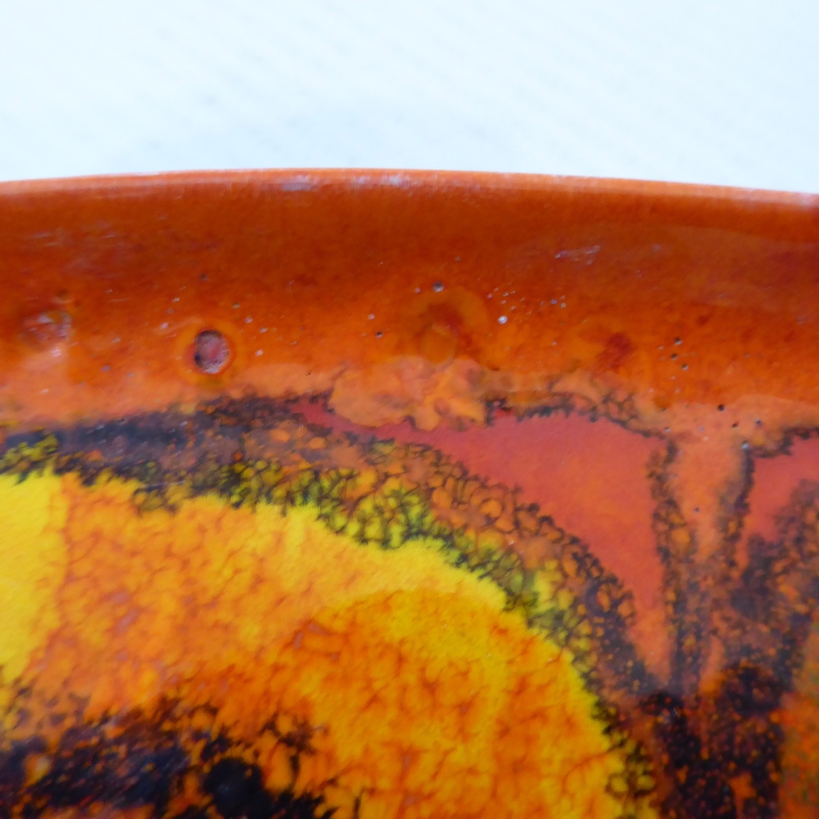 Poole Pottery Delphis oval orange plate, 361. Retro ceramic Mary Albon 1970-1972 - Image 7