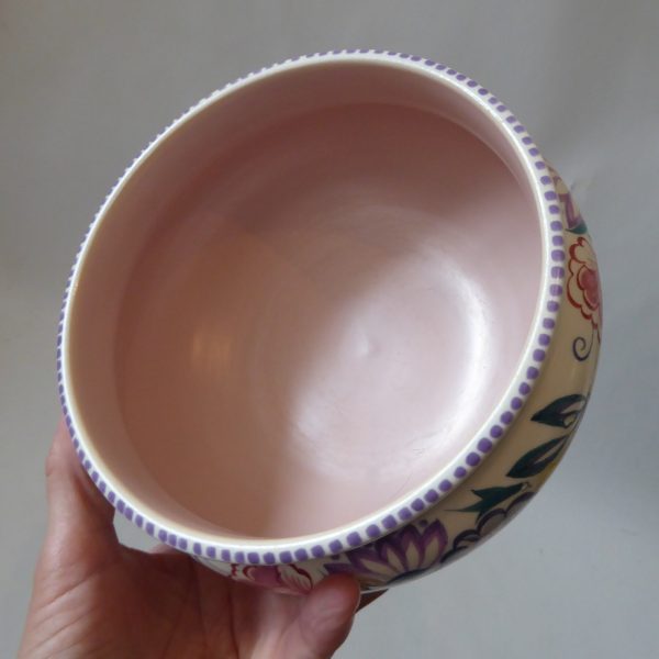 Poole Pottery Traditional Wares 566 bowl, vintage CS flowers design. 1930s-1940s - Image 13