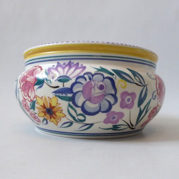 Poole Pottery Traditional Wares 566 bowl, vintage CS flowers design. 1930s-1940s - Image 4