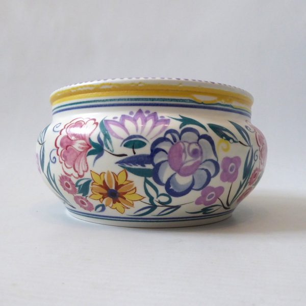 Poole Pottery Traditional Wares 566 bowl, vintage CS flowers design. 1930s-1940s - Image 5