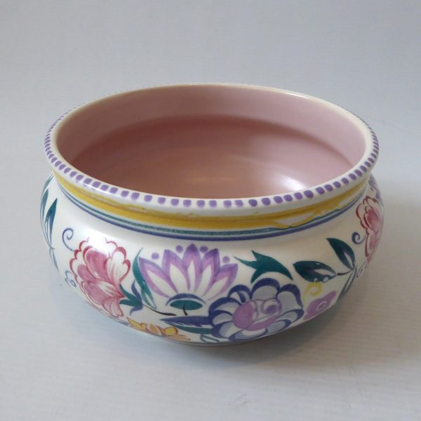 Poole Pottery Traditional Wares 566 bowl, vintage CS flowers design. 1930s-1940s - Image 6