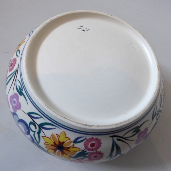 Poole Pottery Traditional Wares 566 bowl, vintage CS flowers design. 1930s-1940s - Image 7
