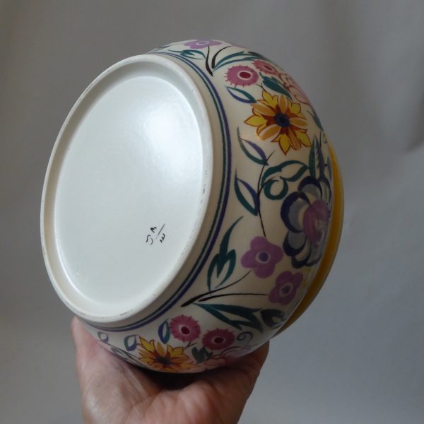Poole Pottery Traditional Wares 566 bowl, vintage CS flowers design. 1930s-1940s - Image 10