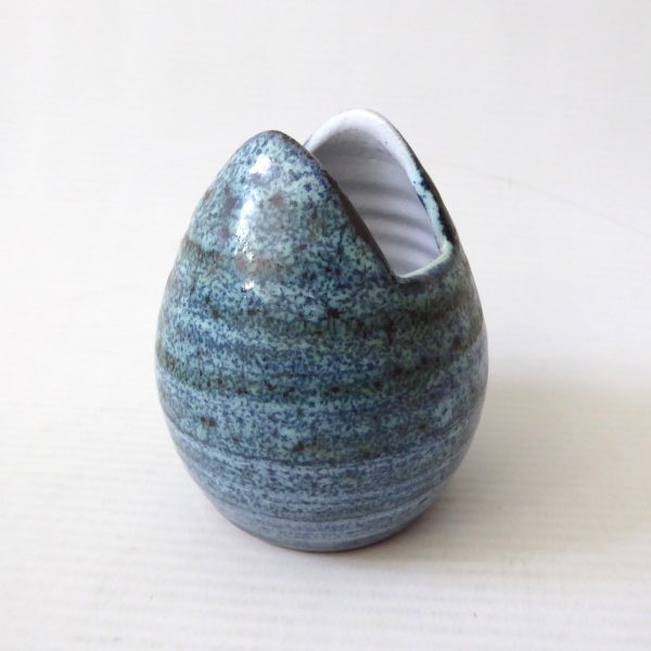 Prima Pottery Marcus Goldberger Folkestone vintage posy vase, duck egg blue egg - Image 5