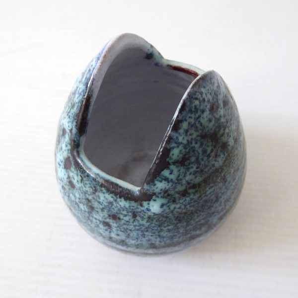 Prima Pottery Marcus Goldberger Folkestone vintage posy vase, duck egg blue egg - Image 6