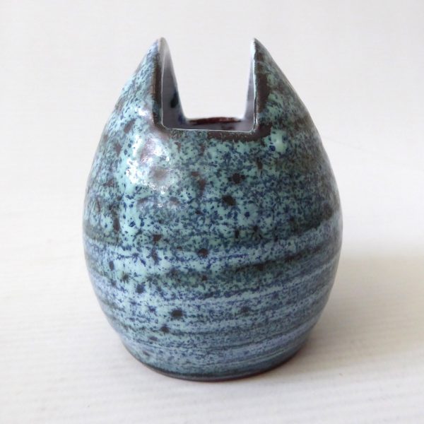 Prima Pottery Marcus Goldberger Folkestone vintage posy vase, duck egg blue egg - Image 7