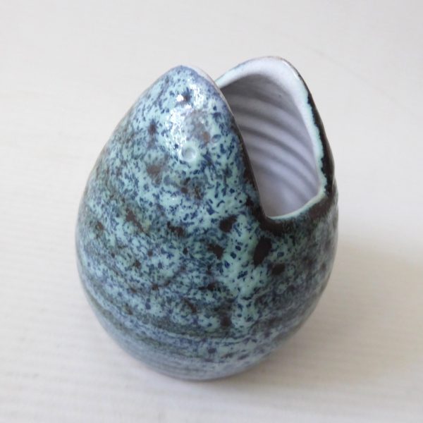 Prima Pottery Marcus Goldberger Folkestone vintage posy vase, duck egg blue egg - Image 8