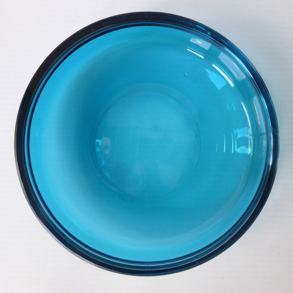 Rare Whitefriars 9753 bowl dish, kingfisher blue. Round 5" shallow c1970 vintage - Image 4