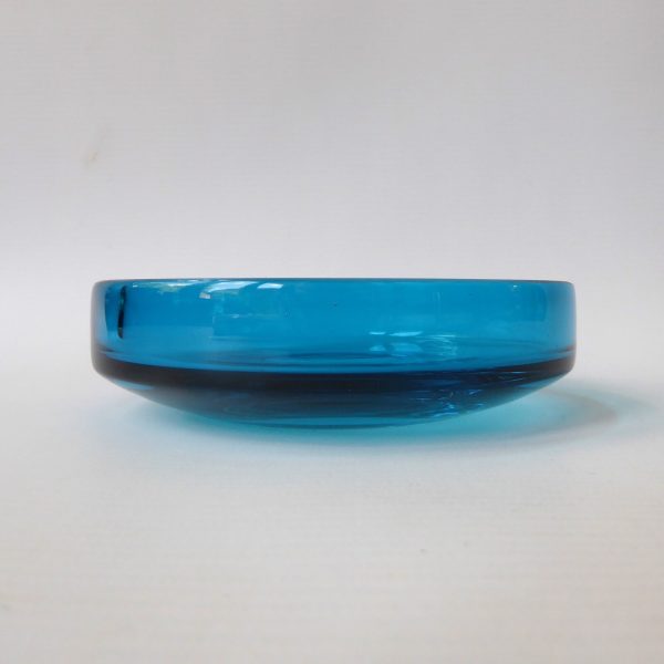 Rare Whitefriars 9753 bowl dish, kingfisher blue. Round 5" shallow c1970 vintage - Image 6