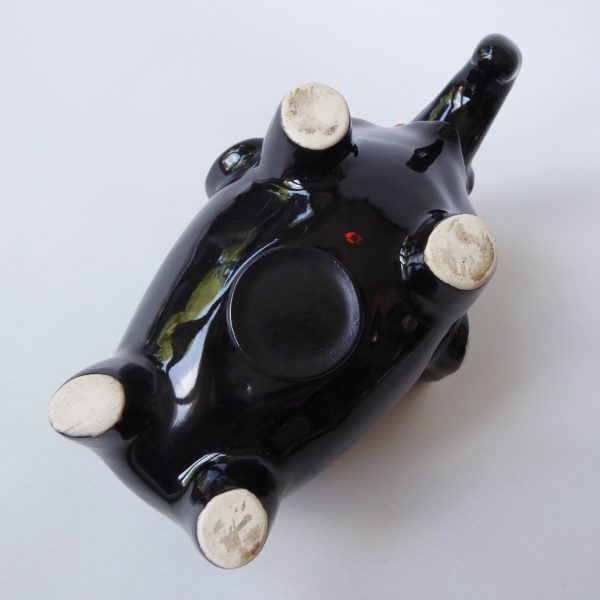 Retro 1950s/60s stylised black elephant money box, large stylised glazed ceramic - Image 11