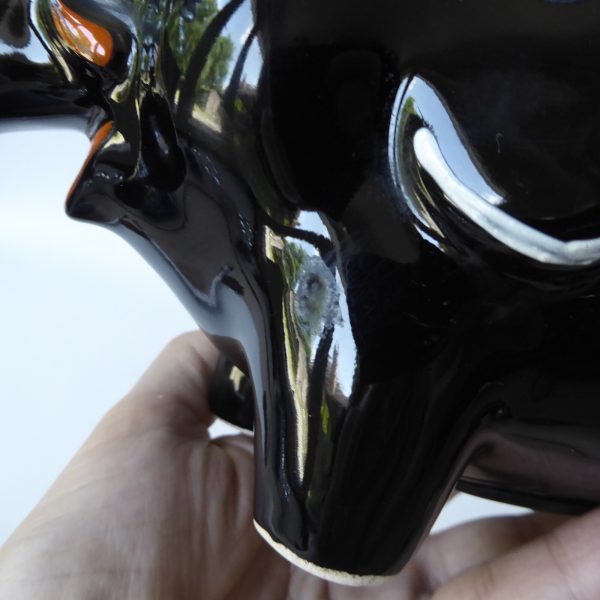 Retro 1950s/60s stylised black elephant money box, large stylised glazed ceramic - Image 12