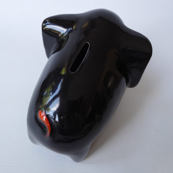 Retro 1950s/60s stylised black elephant money box, large stylised glazed ceramic - Image 9