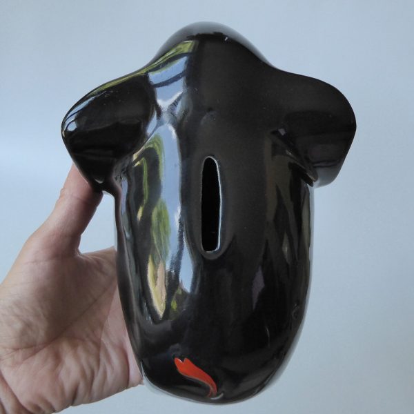 Retro 1950s/60s stylised black elephant money box, large stylised glazed ceramic - Image 10