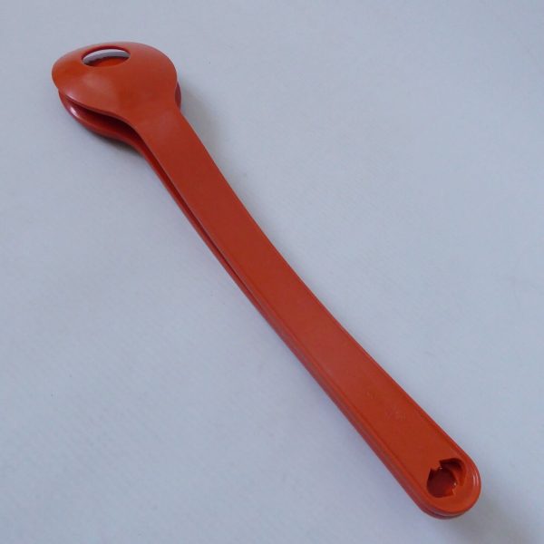 Retro Tupperware deep orange salad servers, 1970s vintage plastic spoon & fork - Image 8