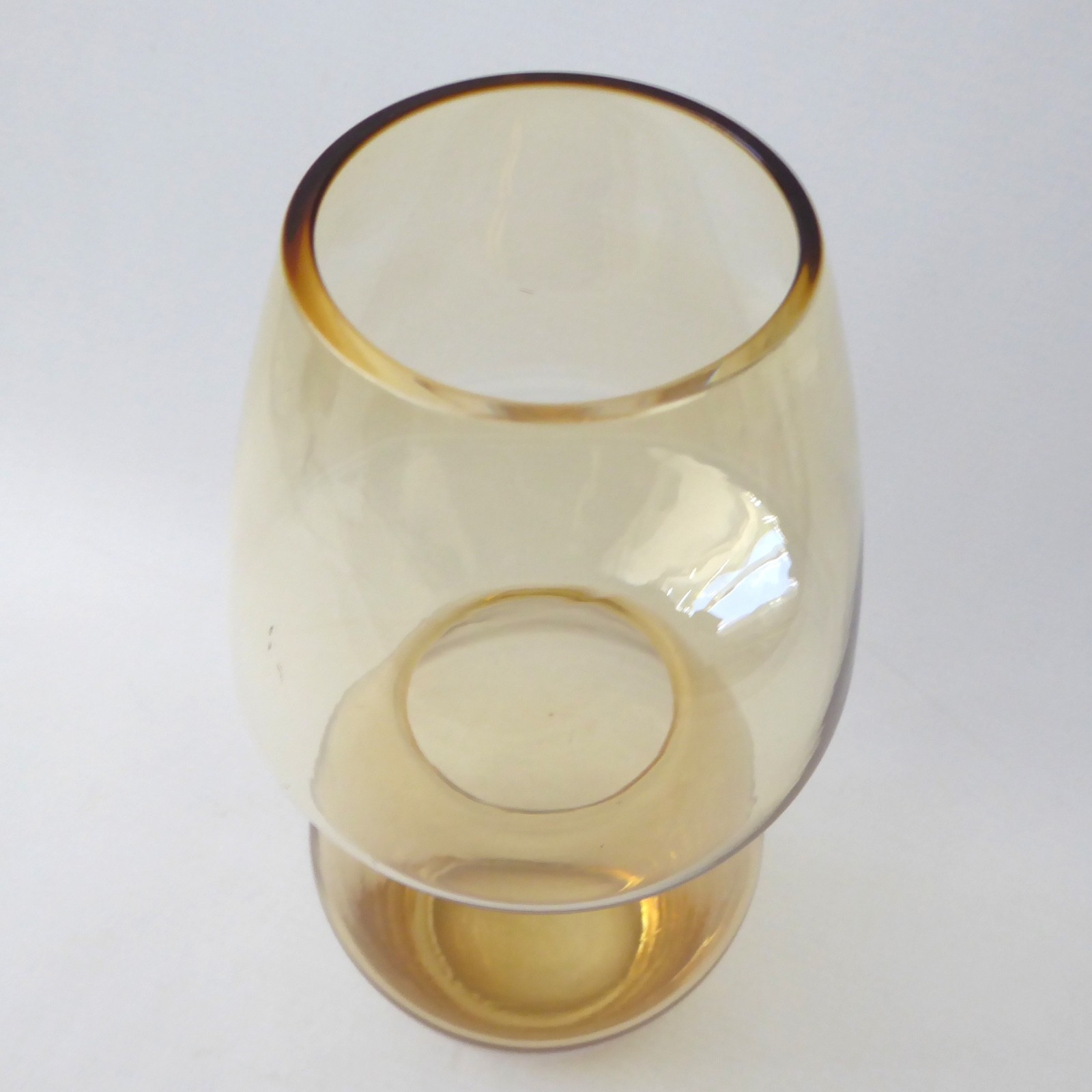 Riihimaki amber art glass vase, Riihimäen Finland Scandinavian Maljakko 1479 60s - Image 4
