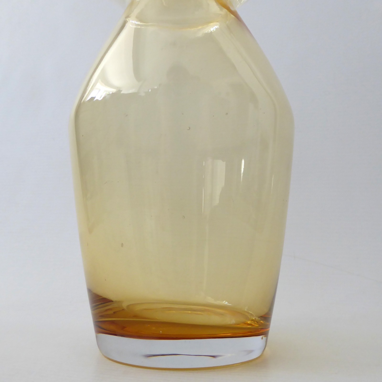 Riihimaki amber art glass vase, Riihimäen Finland Scandinavian Maljakko 1479 60s - Image 5