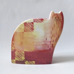 Royal Worcester Flat Mates Oscar 2005 ceramic cat figure statue ornament, vintg