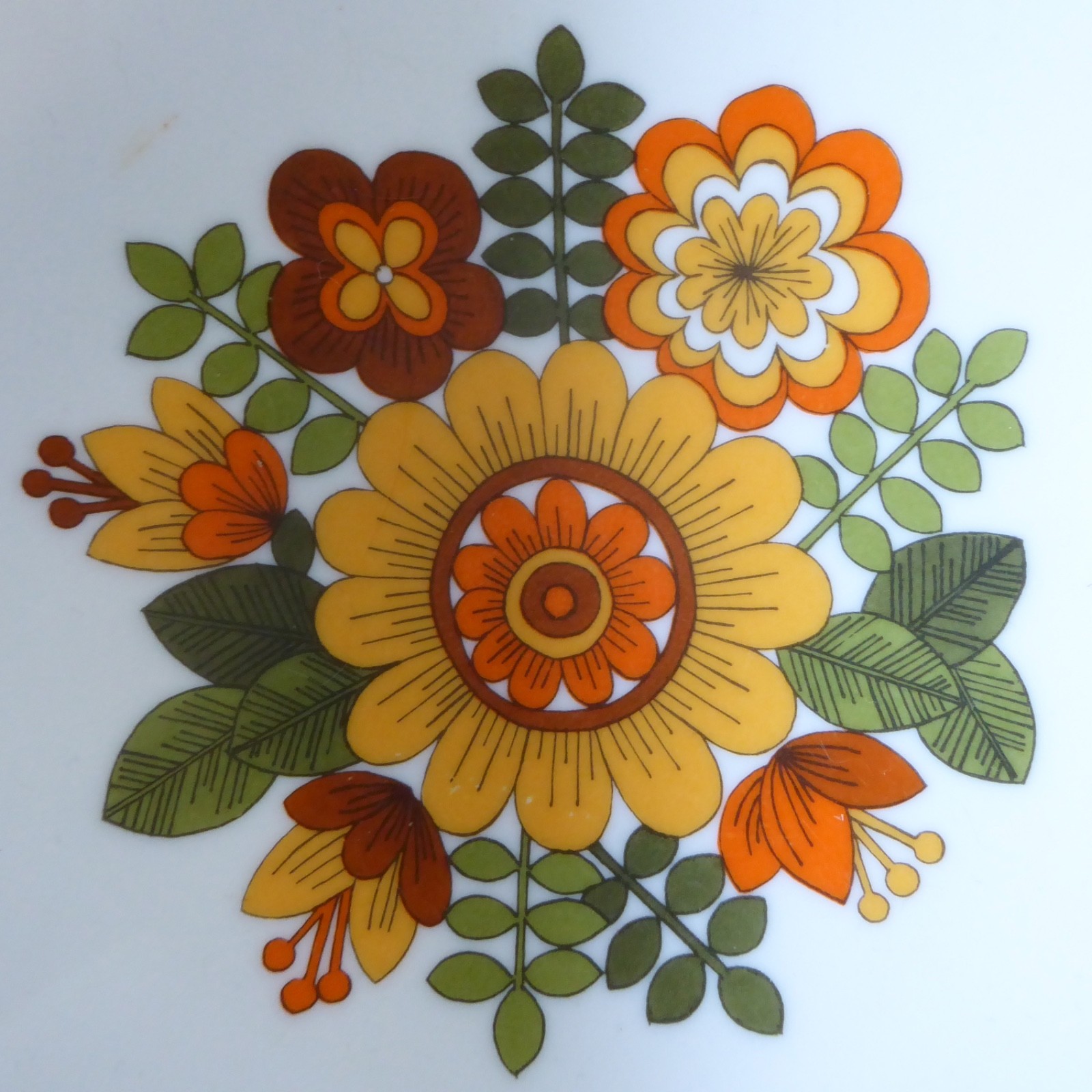 STYLE Italy per alimenti, 1970s retro melamine vintage large bowl & plate floral - Image 13