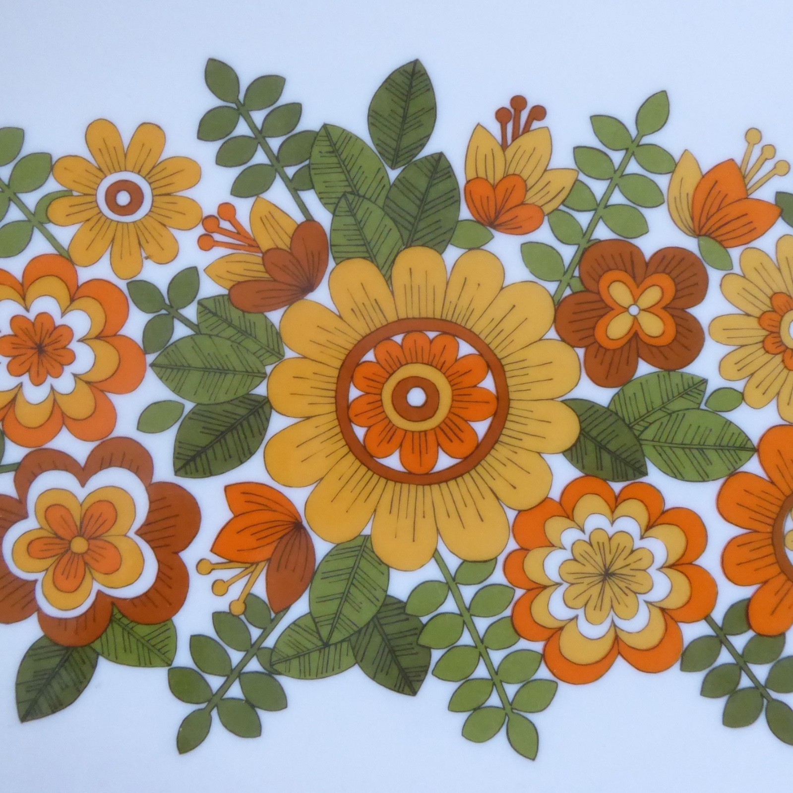 STYLE Italy per alimenti, 1970s retro melamine vintage large bowl & plate floral - Image 5