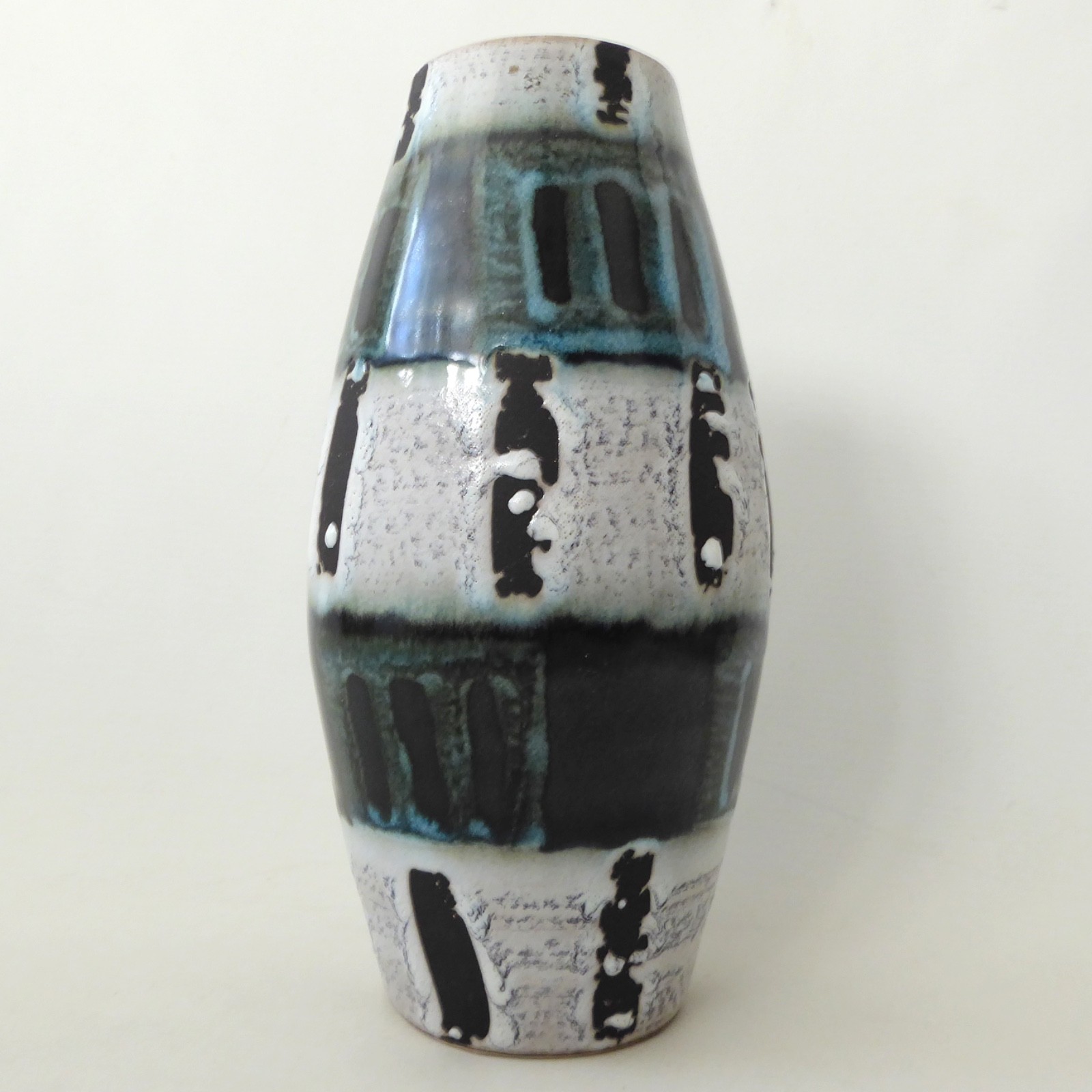 Scheurich 248-22 West German Pottery europ-linie ceramic, 1960s teal black white - Image 2