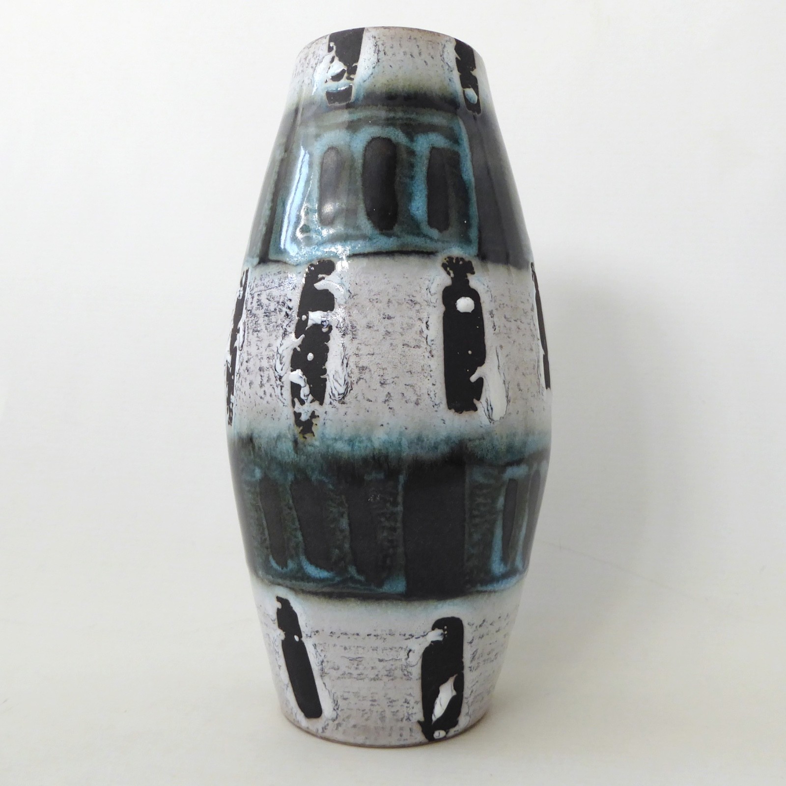 Scheurich 248-22 West German Pottery europ-linie ceramic, 1960s teal black white - Image 4