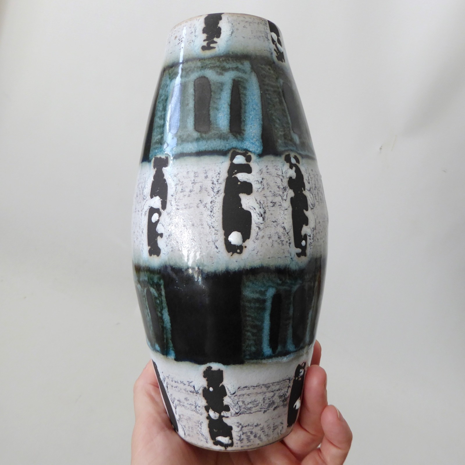 Scheurich 248-22 West German Pottery europ-linie ceramic, 1960s teal black white - Image 5