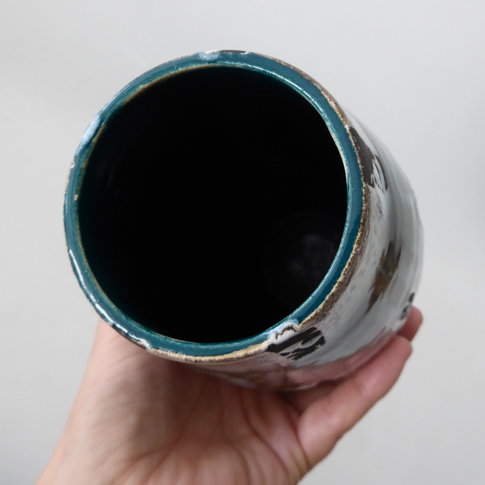Scheurich 248-22 West German Pottery europ-linie ceramic, 1960s teal black white - Image 8