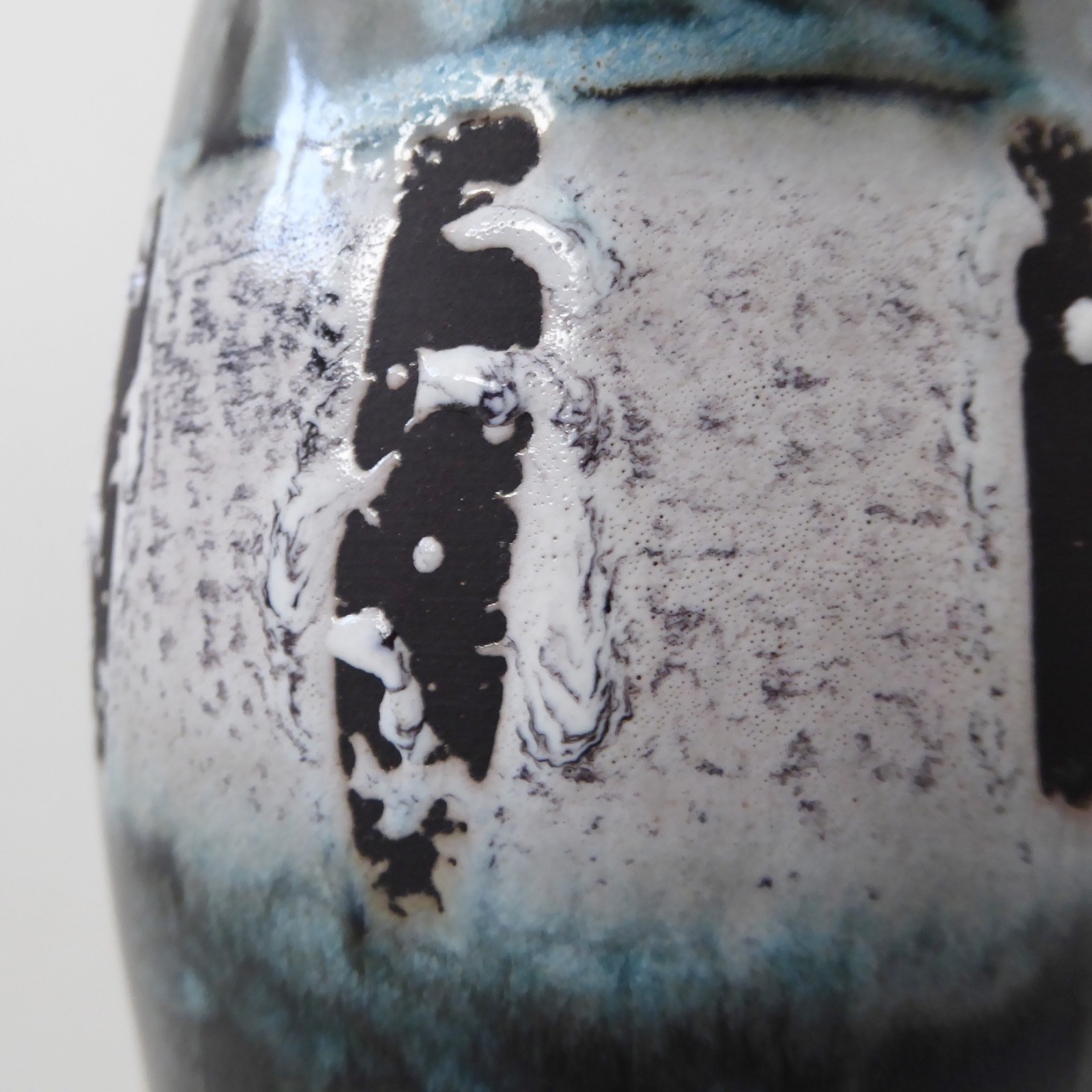 Scheurich 248-22 West German Pottery europ-linie ceramic, 1960s teal black white - Image 9