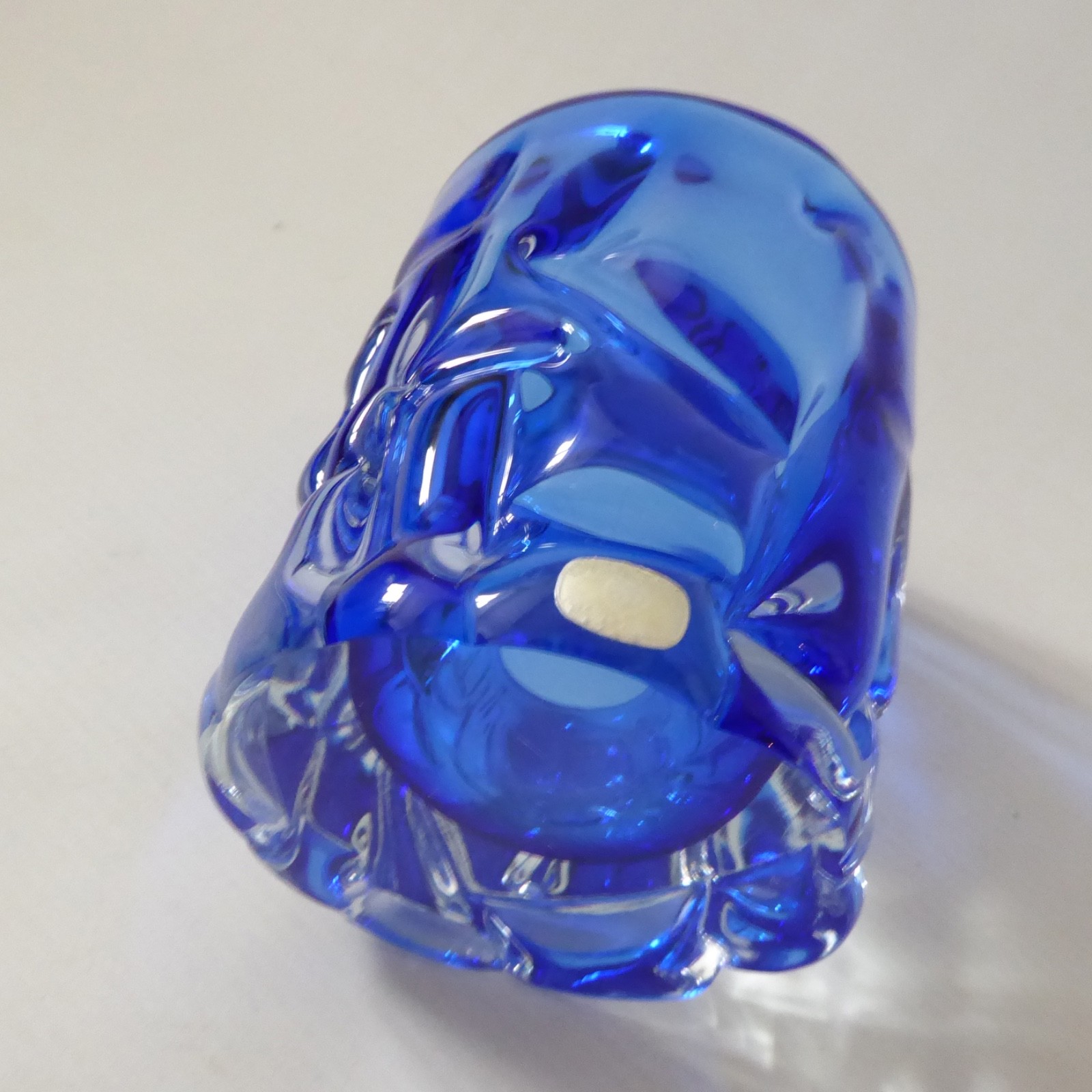 Skrdlovice Beranek vintage Czech art glass vase, royal blue knobbly cased 1960s - Image 12