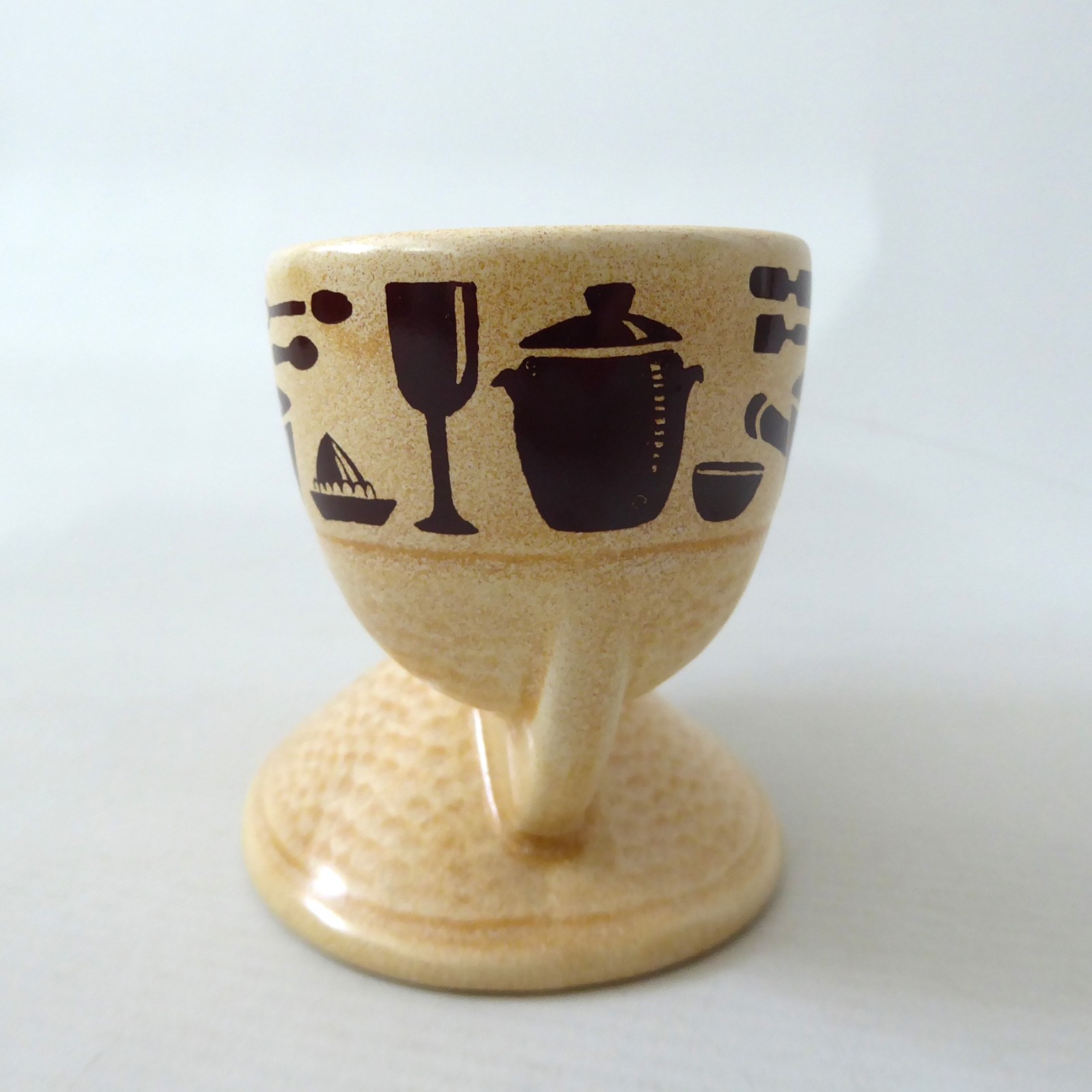 SylvaC Cordon Brun double egg cup holder, vintage 1970s retro 5364. Beige brown - Image 3