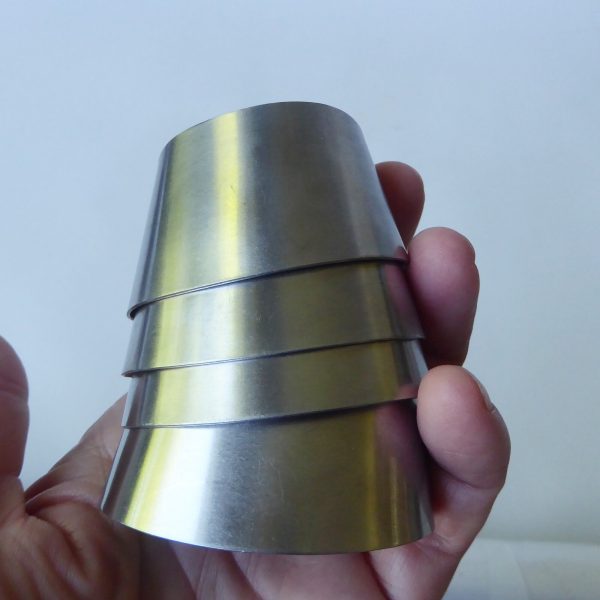 Thos. Nutbrown stainless steel 4 vintage modernist napkin serviette rings, 1970s - Image 12