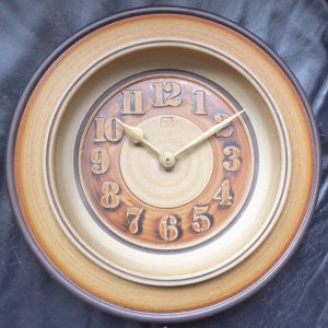 Tony Foard Ceramics, Kent. Vintage 1970s/80s studio pottery wall clock, retro TF