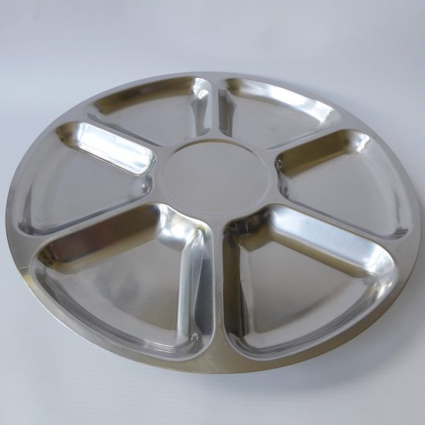 Vintage 14" Danish Lazy Susan, DFK Lundtofte Denmark. Round stainless steel tray - Image 3