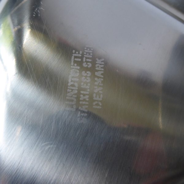 Vintage 14" Danish Lazy Susan, DFK Lundtofte Denmark. Round stainless steel tray - Image 9
