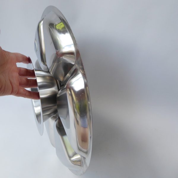 Vintage 14" Danish Lazy Susan, DFK Lundtofte Denmark. Round stainless steel tray - Image 10