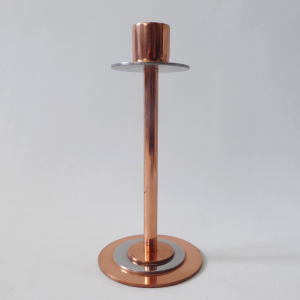 Vintage Ikea Veteran copper & stainless steel candlestick, metal candle holder